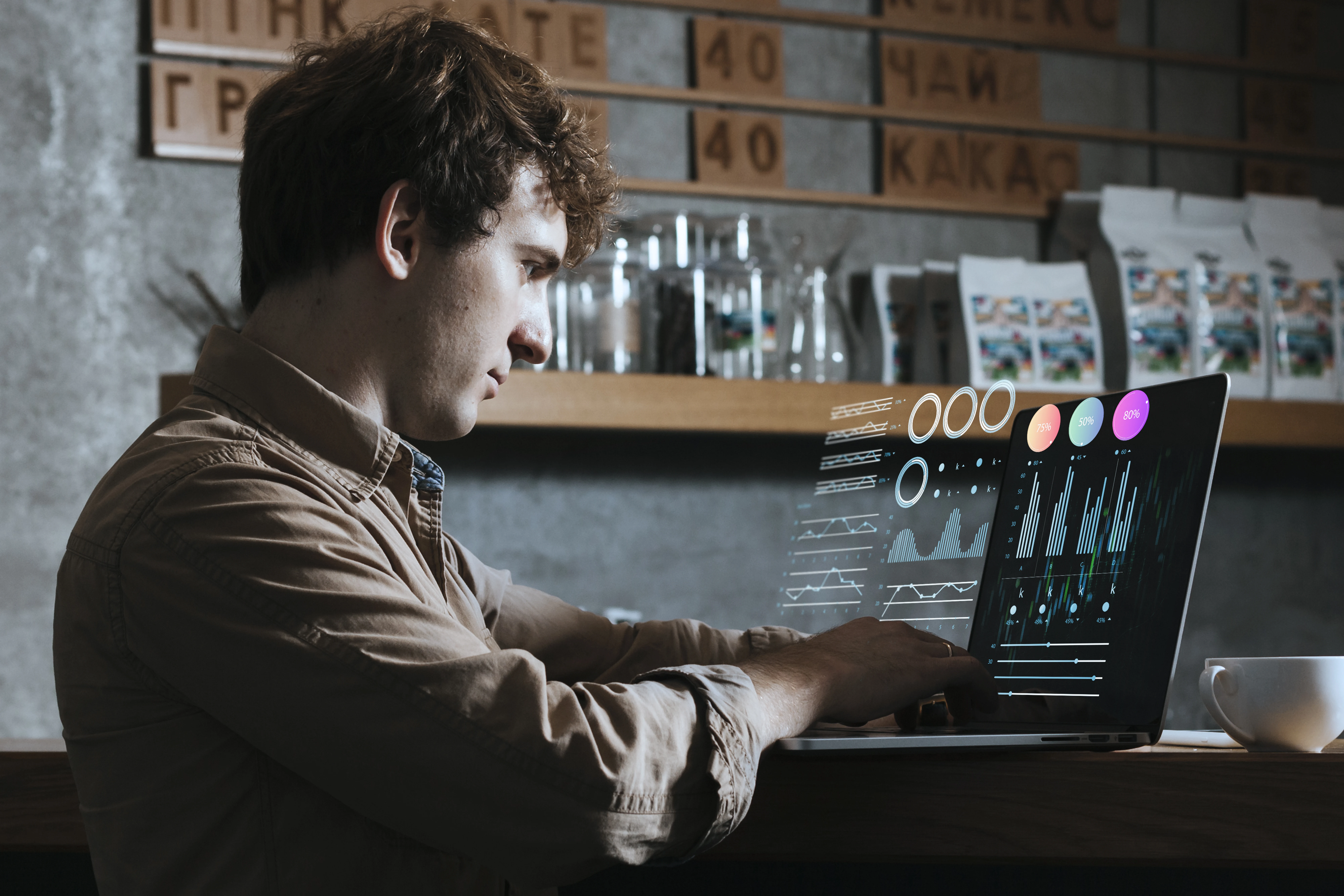 Man Working for the Website Performance